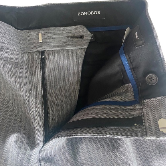 Bonobos Weekday Friday Tailored Fit Gray Herringbone Dress Pants Size 30X32 - Picture 8 of 12